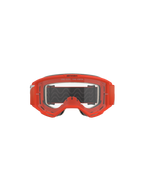 Alpinestars Vision 5 Corp Goggles, motocrossbriller, orange med klar linse, set forfra med en markant orange ramme, gennemsigtig anti-dug linse med 'One Goal. One Vision' branding, gråt ansigtsskum, sort rem med bølget silikone-greb