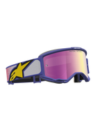 Alpinestars Vision 5 Drag Goggles, lilla motocrossgoggles med pink spejllinse, A-FLEX ramme og RAM-AIR ventilation.