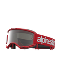 Alpinestars Vision 5 Hone Goggles, rød og hvid motocrossgoggles med sølv spejllinse, A-FLEX ramme og RAM-AIR ventilation.