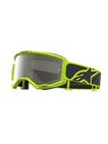 Alpinestars Vision 5 Rora goggles, motocross-goggles i sort og gul fluo med sølv spejllinse og RAM-AIR ventilation.