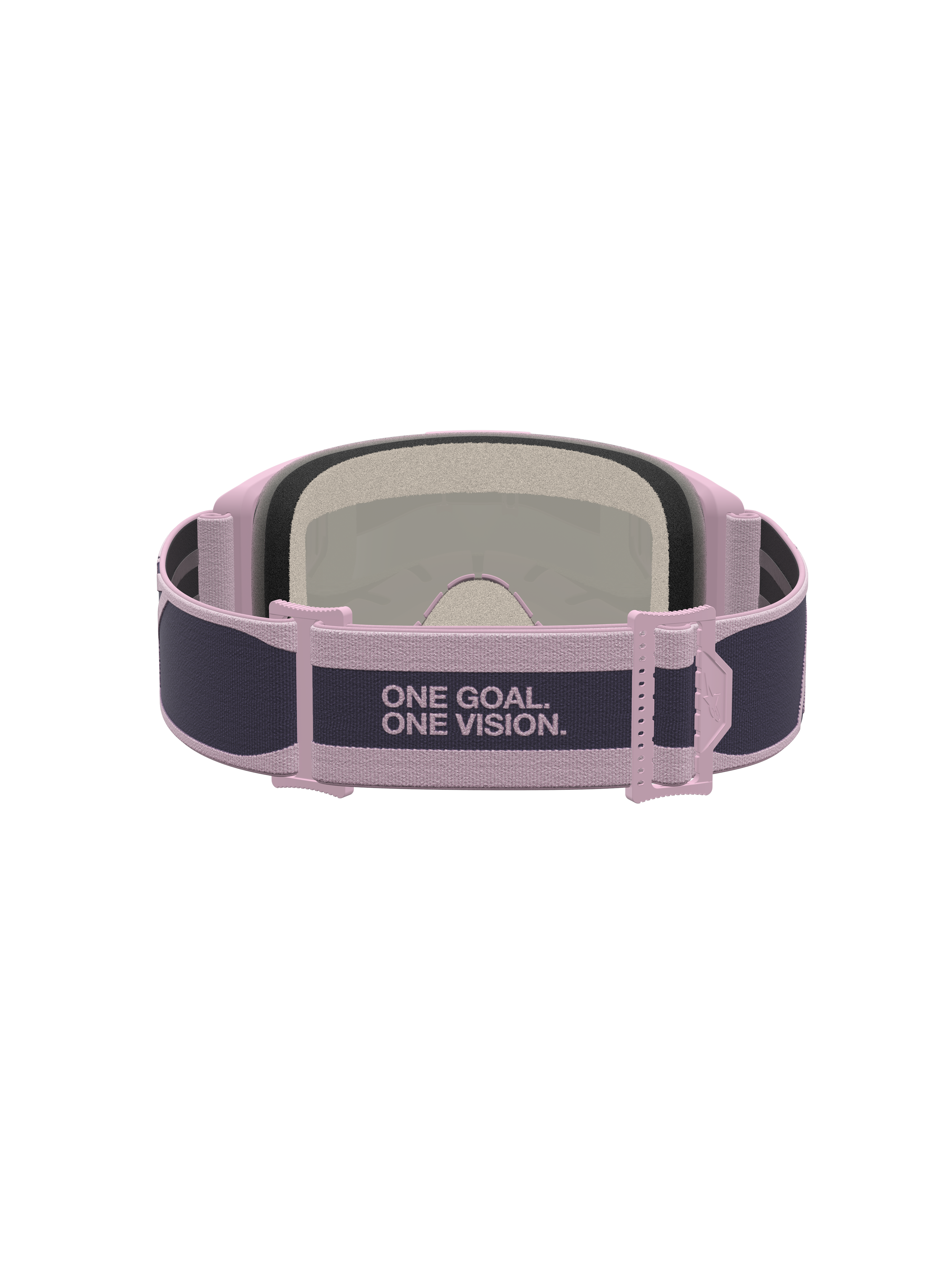 Alpinestars Vision 5 Rora Goggles, Motocross Goggles, Graystone and Pink, wide strap with ONE GOAL. ONE VISION. branding.