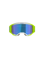 Alpinestars Vision 5 Blaze Goggles, Motocross Goggles, Fluo Yellow and Blue, featuring a Blue Mirror lens, white frame detailing, and a wide adjustable strap with Alpinestars branding, professional eye protection for off-road and motocross racing
