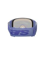 Alpinestars Vision 5 Wordmark Goggles, motocross-briller, Purple Mirror Blue, set bagfra med tykt ansigtsskum i flere lag og justerbar lilla rem med stort blåt ordmærke-logo, højtydende beskyttelsesbriller til off-road racing