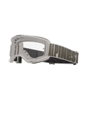 Alpinestars Vision 5 Hollow goggles, motocrossbriller, hvidt stel med klar linse, bred lysegrå rem med markant mørkegrå Alpinestars-skrift, flerlags skumpolstring, performance off-road briller