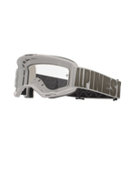 Alpinestars Vision 5 Hollow goggles, motocrossbriller, hvidt stel med klar linse, bred lysegrå rem med markant mørkegrå Alpinestars-skrift, flerlags skumpolstring, performance off-road briller