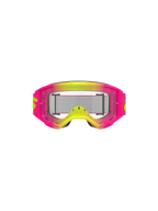 Alpinestars Vision 5 Wordmark briller, motocrossbriller, pink og fluorescerende gul med klar linse, farvestrålende gradient-ramme, bred vævet rem med gul branding, højtydende øjenbeskyttelse til off-road kørsel