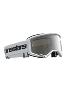 Alpinestars Vision 3 Wordmark Mirror goggles i hvid og sort med sølv spejllinse, anti-dug og RAM-AIR ventilation.