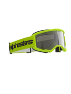 Alpinestars Vision 3 Wordmark Goggles, motocross-briller, neon gul og mirror silver, klar gul ramme med reflekterende sølvlinse, bred gul rem med sort Alpinestars-branding