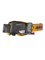 Alpinestars Vision 8 Amber Roll Off Goggles, gul og rød motocrossgoggles med integreret roll-off-system og klar linse.