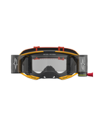 Alpinestars Vision 8 Amber Roll Off Goggles, motocrossgoggles til off-road kørsel, gul og rød, klar linse med integreret roll off-system og beholdere til klart udsyn under mudrede forhold