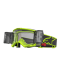 Alpinestars Vision 5 Rora roll-off-goggles, gul fluo og sort, motocrossbriller med klar linse og integreret roll-off-system.