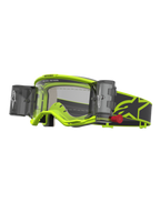 Alpinestars Vision 5 Rora roll-off-goggles, gul fluo og sort, motocrossbriller med klar linse og integreret roll-off-system.