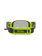 Alpinestars Vision 5 Rora Roll Off Goggles, gul fluo og sort, rem med sloganet ONE GOAL. ONE VISION. og roll off-beholdere
