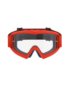 Alpinestars Vision Youth Corp Goggles, motocross-briller, orange med klar linse, klar orange ramme og matchende rem, blåt ansigtsskum synligt indeni, klar anti-dug linse med tear-off-stifter, designet til unge kørere, højtydende racerbriller til terrænkørsel