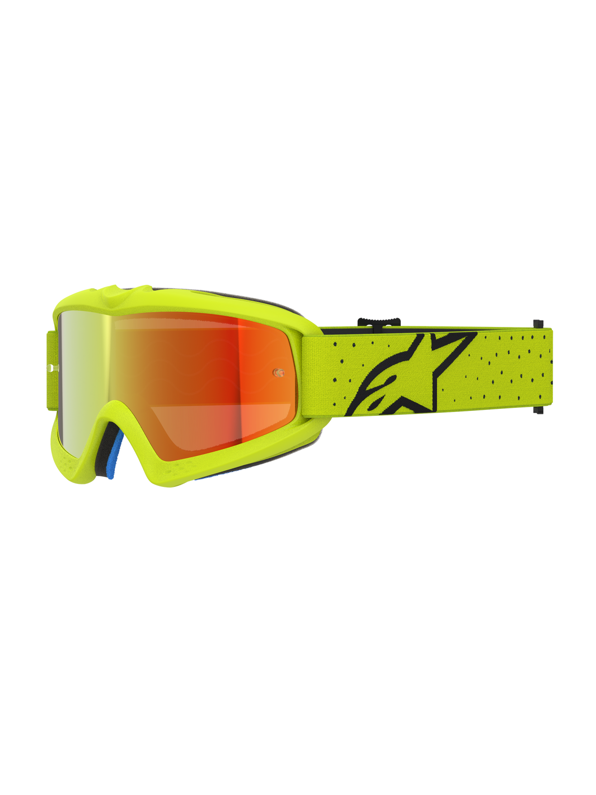Alpinestars Vision Vesta Goggles Ungdom, motocross-goggles til børn, gul fluo og sort med rød spejllinse, CE-certificeret.