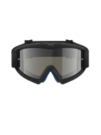 Alpinestars Vision Youth Corp Goggles, motocross-briller, Black Mirror Silver, set forfra med en spejlet polycarbonat-linse og sort A-FLEX urethan-ramme, professionel off-road øjenbeskyttelse til unge kørere