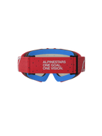Alpinestars Vision Youth Vesta Goggles, Red youth motocross eyewear with Blue face foam and adjustable branded strap.