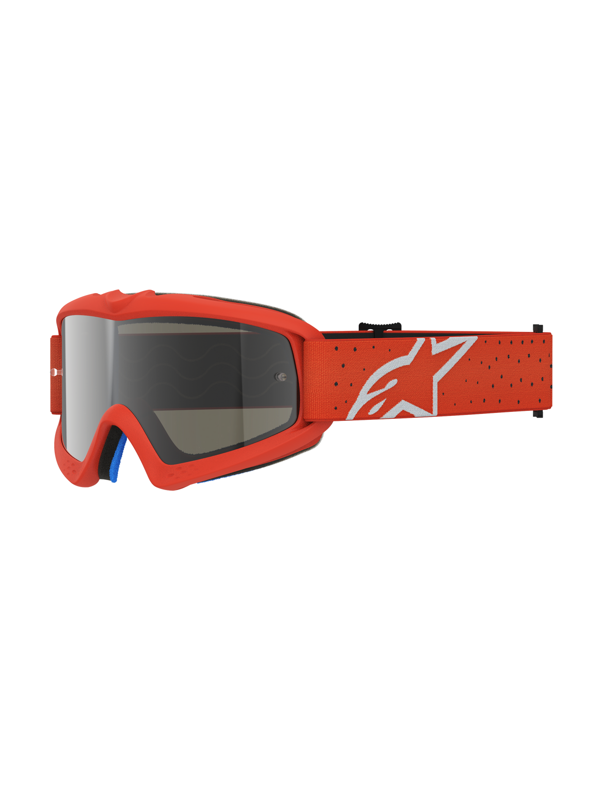 Alpinestars Vision Vesta Goggles Ungdom, motocrossbriller til børn, orange med sølv spejllinse, anti-dug polycarbonatlinse, hvidt Astars-logo på remmen, off-road gear