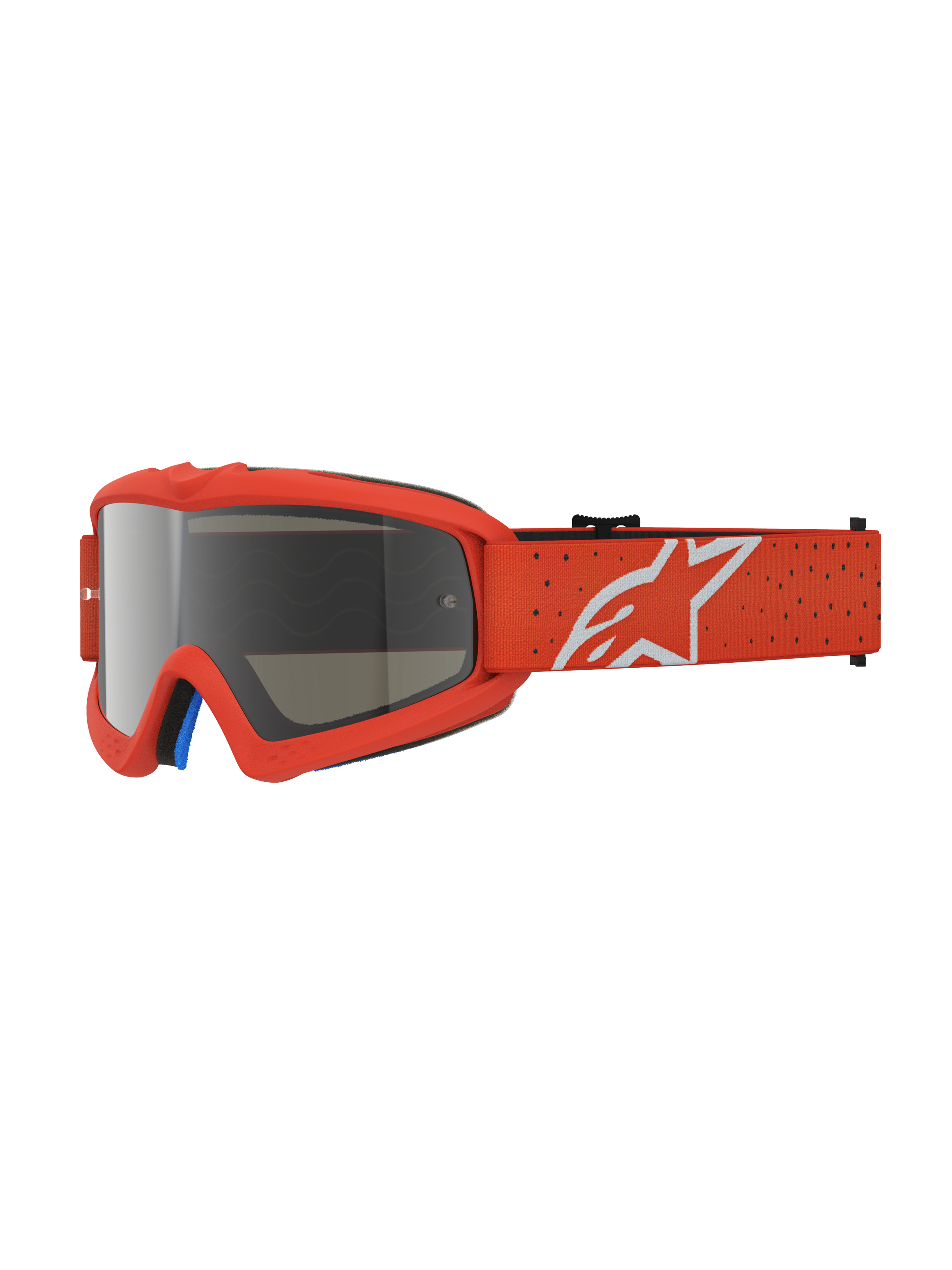 Alpinestars Vision Vesta Goggles Ungdom, motocrossbriller til børn, orange med sølv spejllinse, anti-dug polycarbonatlinse, hvidt Astars-logo på remmen, off-road gear