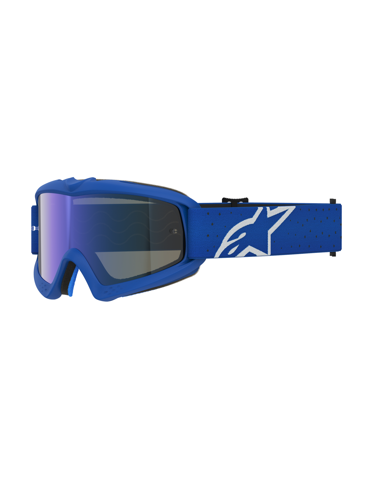 Alpinestars Vision Vesta Goggles Ungdom, motocrossgoggles til unge, blå og hvid, anti-dug spejllinse og fleksibel ramme.