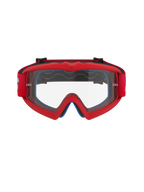 Alpinestars Vision Youth Blaze Goggles, rød og klar, motocross-briller til unge med fleksibel urethanramme, anti-dug polycarbonatlinse med tear-off-stolper, set forfra til off-road kørsel