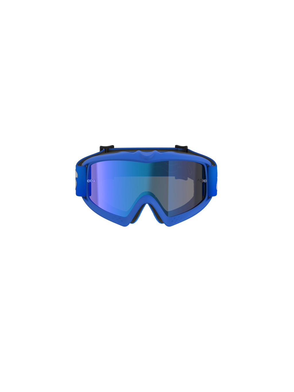 Alpinestars Vision Youth Blaze Goggles, motocross-briller, Blue Mirror Blue, med en blå spejllinse og fleksibel blå ramme, performance-briller til unge off-road-kørere