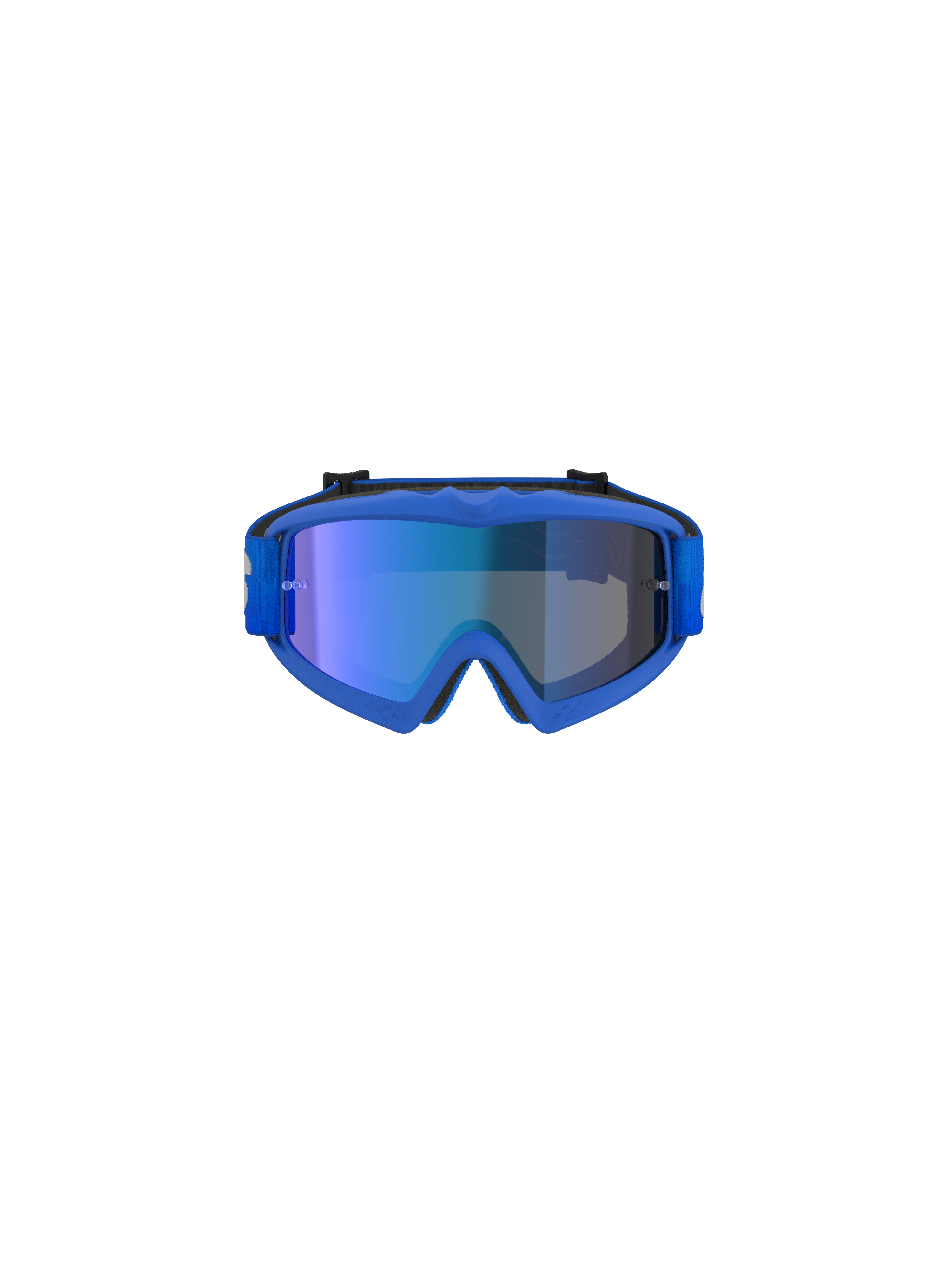 Alpinestars Vision Youth Blaze Goggles, motocross-briller, Blue Mirror Blue, med en blå spejllinse og fleksibel blå ramme, performance-briller til unge off-road-kørere