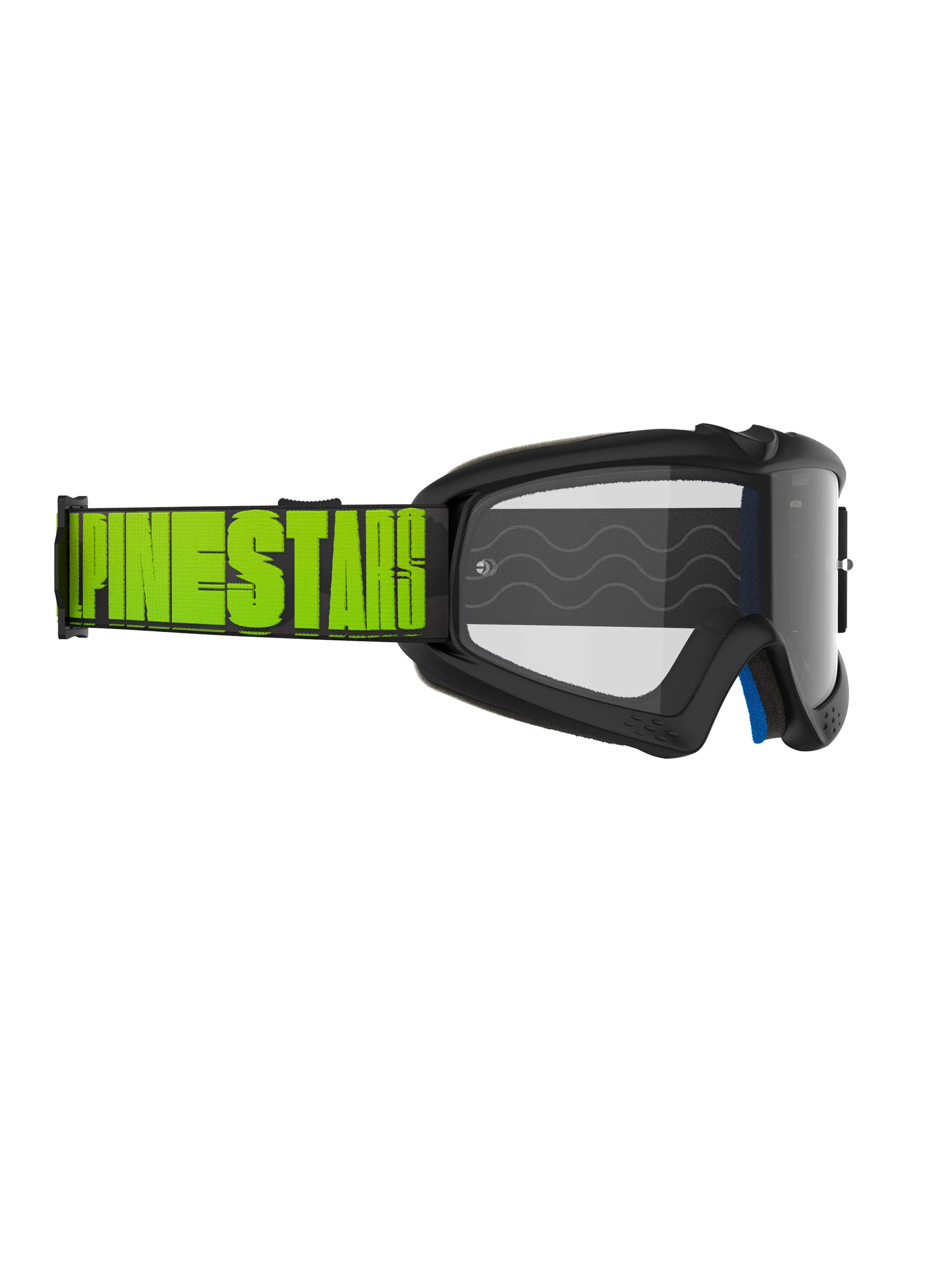 Alpinestars Vision Youth Hollow goggles, motocross-briller, koksgrå og fluorescerende gul, klar linse, sort rem med markant fluorescerende gul Alpinestars-branding, højtydende beskyttelsesbriller til unge ryttere