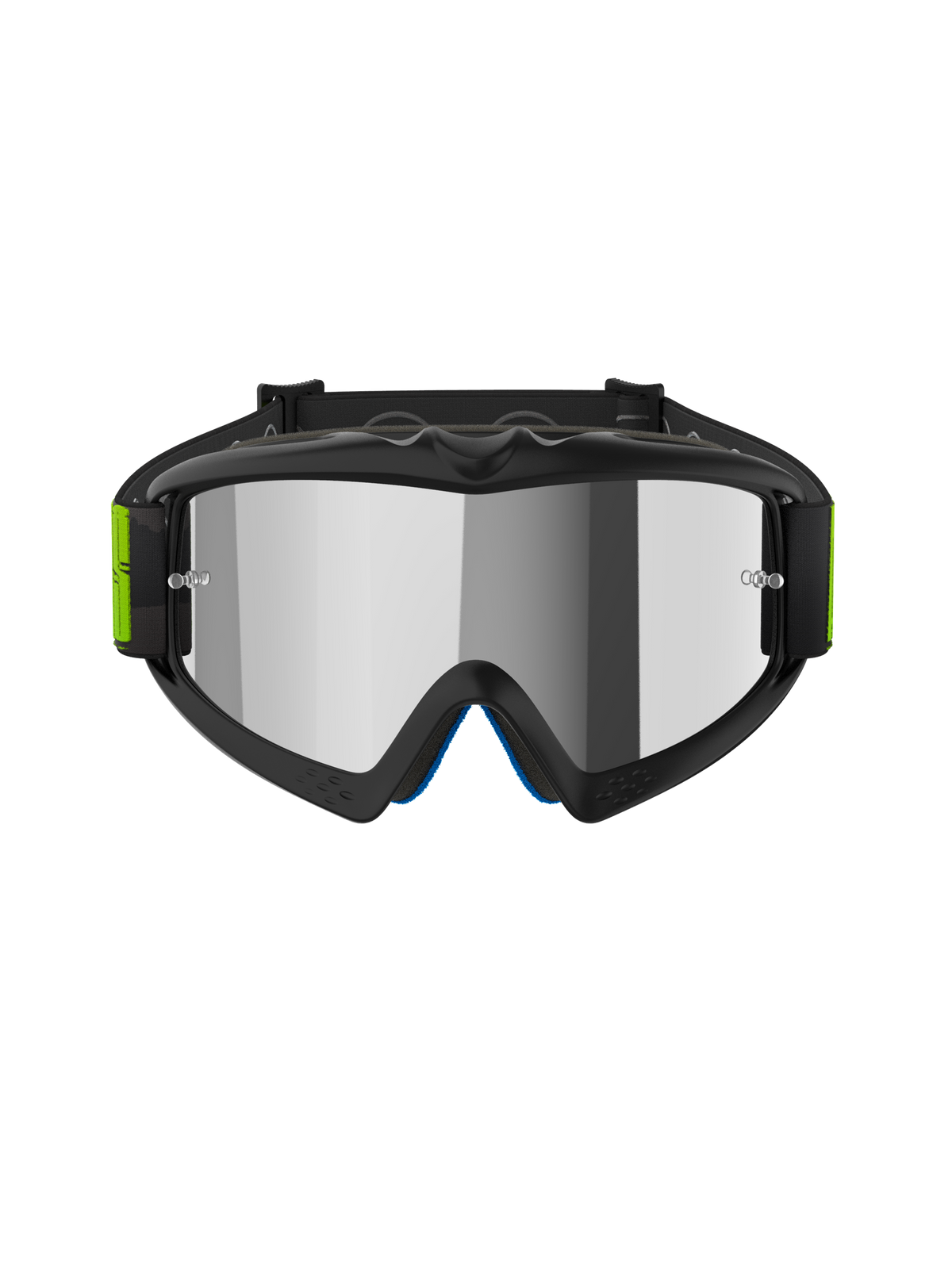 Alpinestars Vision Youth Hollow goggles, motocross-briller, antracitgrå og neon gul, Mirror Silver-linse, med fleksibel ramme, tear-off-stolper og justerbar rem med neon-detaljer, ungdomsspecifikt design til off-road racing