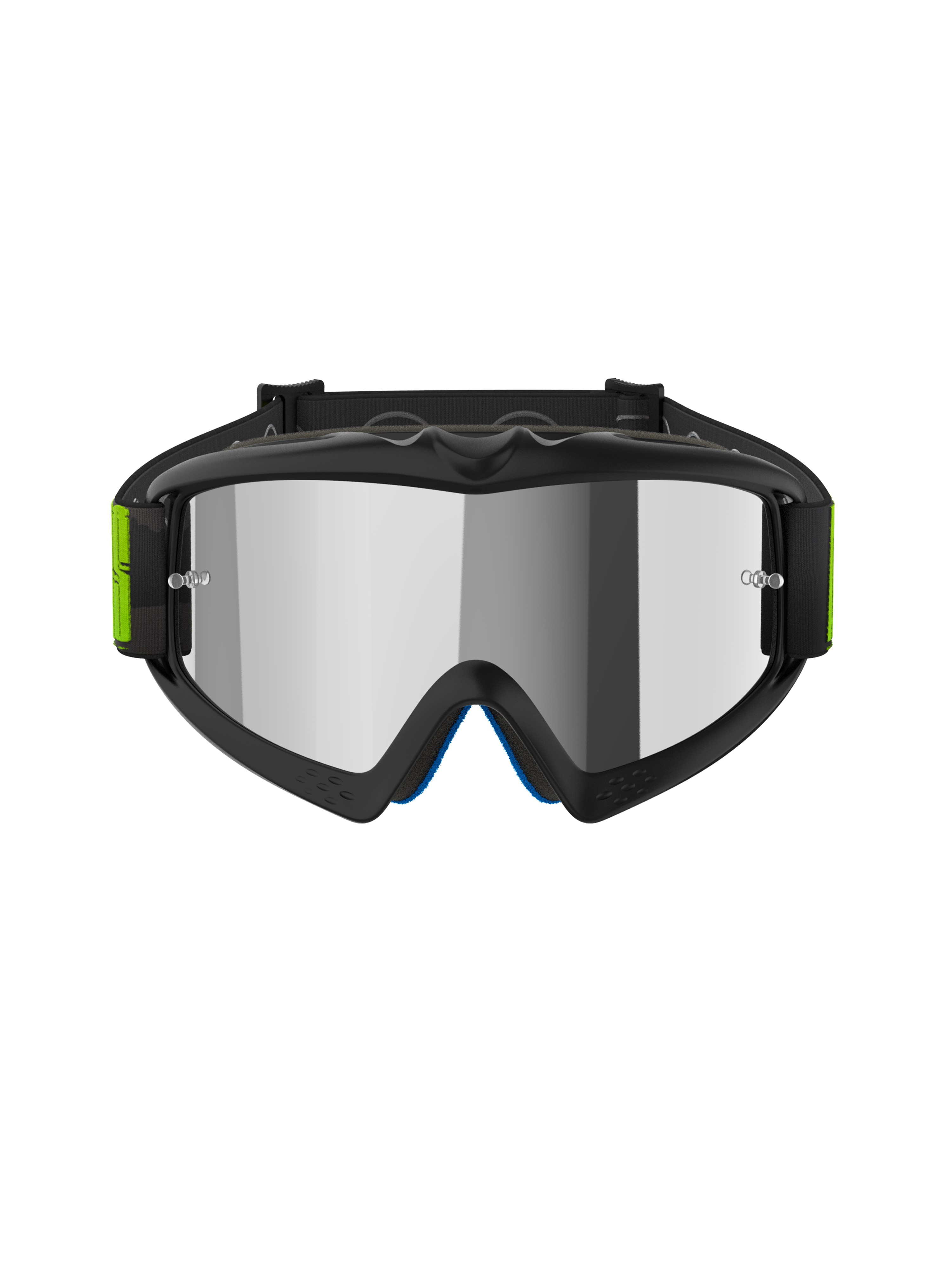Alpinestars Vision Youth Hollow goggles, motocross-briller, antracitgrå og neon gul, Mirror Silver-linse, med fleksibel ramme, tear-off-stolper og justerbar rem med neon-detaljer, ungdomsspecifikt design til off-road racing