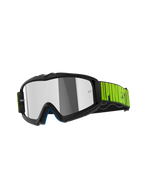 Alpinestars Vision Youth Hollow goggles, motocross-briller til unge, koksgrå og fluo gul, med Mirror Silver-linse, sort rem med iøjnefaldende gul branding, højtydende beskyttelsesbriller til terrænkørsel for unge