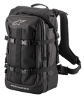 Alpinestars Rover Multi rygsæk, adventure touring-rygsæk, sort, med mesh-frontpanel, justerbare kompressionsstropper med spænder, polstrede ergonomiske skulderstropper og robust tekstilkonstruktion til motorcykelpendling og adventure-kørsel