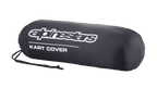 Alpinestars Kart Cover opbevaringstaske, sort, med hvidt Alpinestars-logo og 'KART COVER'-tekst, cylindrisk form med snorelukning, kompakt og bærbart design til motorsportudstyr