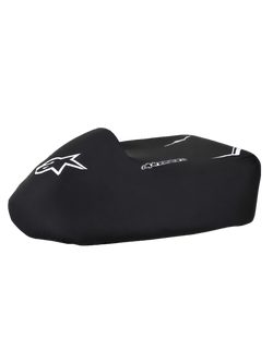 Alpinestars Kart Cover, black waterproof go-kart cover with white logos, structured fit and elasticated lower edge for paddock and storage protection