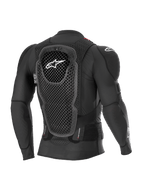 Alpinestars Bionic Pro V3 Plasma beskyttelsesjakke, sort, set bagfra med fokus på Cell Technology-rygbeskytteren, åndbart mesh-chassis og integreret skulderbeskyttelse, motocross kropsbeskyttelsesudstyr