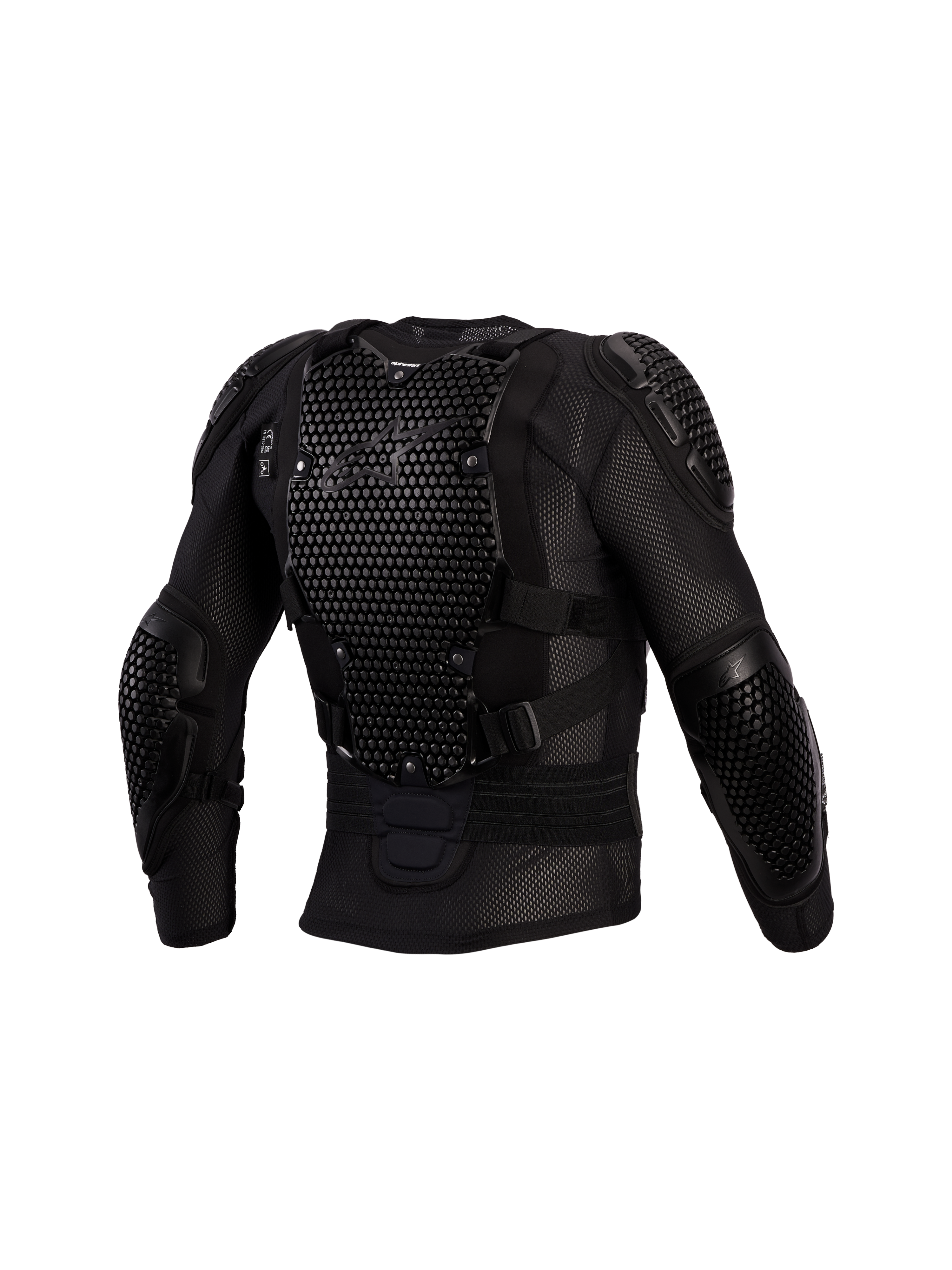 Alpinestars Bionic Action V3 Protection Jacket, black motocross armor for men, A-Morph back protector and breathable mesh.