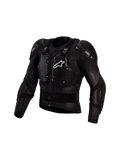 Alpinestars Bionic Action V3 beskyttelsesjakke, sort og hvid motocross-kropsbeskyttelse med CE Level 1 A-Morph beskyttere.
