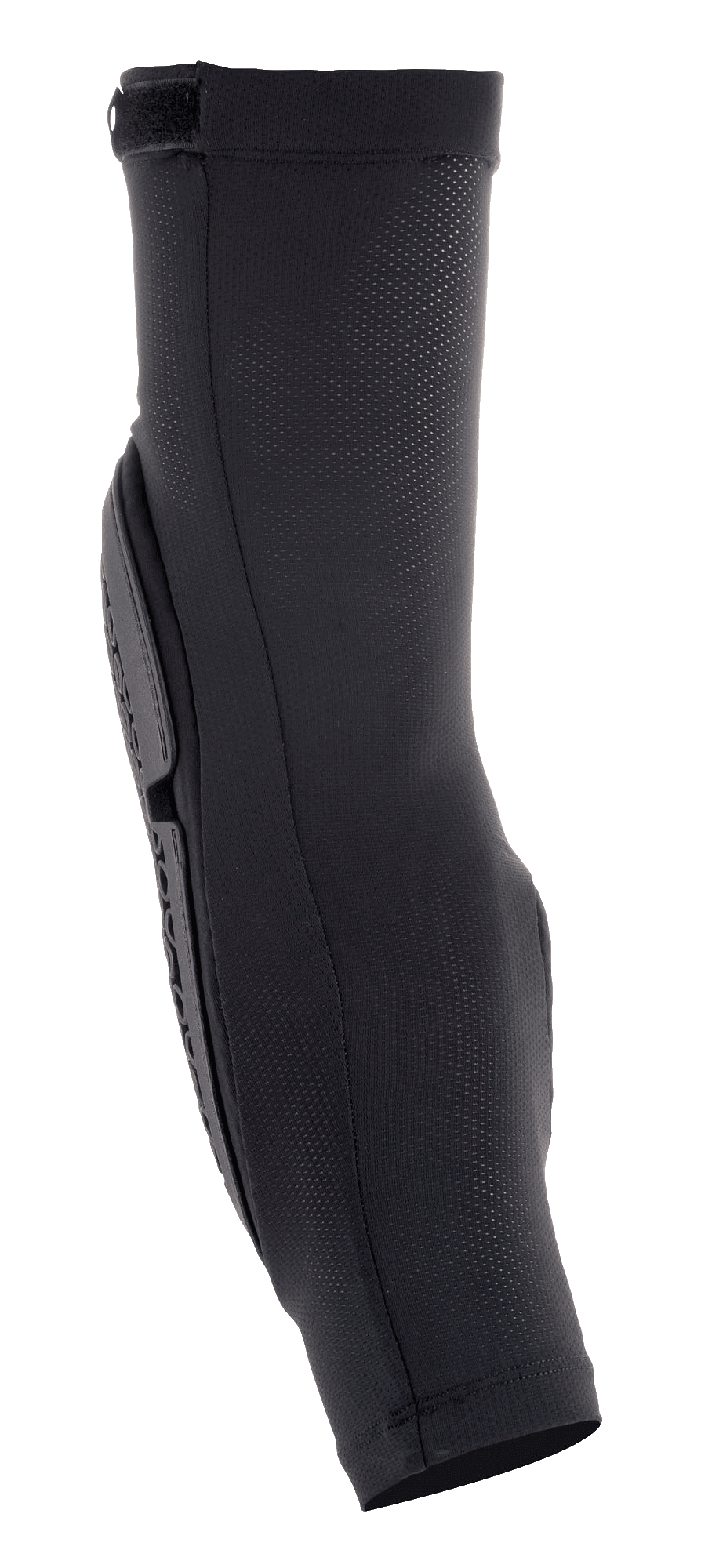 Alpinestars Bionic Flex albuebeskytter, motocross albuebeskyttelse, sort, sideprofil, åndbart stræk-mesh ærme, ergonomisk profileret beskyttelsesplade, slip-on design til beskyttelse mod stød