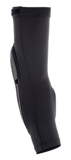 Alpinestars Bionic Flex albuebeskytter, motocross albuebeskyttelse, sort, sideprofil, åndbart stræk-mesh ærme, ergonomisk profileret beskyttelsesplade, slip-on design til beskyttelse mod stød