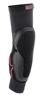 Alpinestars Bionic Flex albuebeskytter, sort og rød, slip-on mesh-ærme med fleksibel honeycomb Nucleon Flex-teknologi, rødt Alpinestars-logo, ergonomisk beskyttelsesudstyr til off-road motorcykel