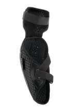 Alpinestars Bionic Plus albuebeskytter, sort, set indefra med 3D-mesh-polstring og dobbelt strop-lukkesystem, let ergonomisk design til off-road-beskyttelse