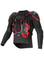 Alpinestars Tech-Air® Off-Road System, off-road airbag- og beskyttelsesjakke, sort og rød, tekstilkonstruktion med integreret Nucleon CELL bryst- og rygbeskyttelse