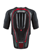 Alpinestars Tech-Air® 7X System, autonom motorcykel-airbagvest, sort og rød, set bagfra med integreret honeycomb-rygbeskytter og ventileret mesh-konstruktion til kørsel på bane og vej.
