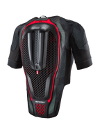 Alpinestars Tech-Air® 7X System, motorcykel-airbagvest, set bagfra med integreret rygbeskytter med bikubestruktur, sort mesh-stof med røde detaljer, ergonomisk sikkerhedsudstyr til road racing og track days
