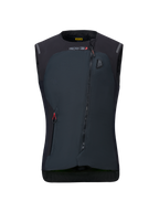 Alpinestars Stella Tech-Air 3 V2 System til damer, sort motorcykel-airbagvest, set forfra, med diagonal lynlås, Tech-Air 3-branding og en LED-statusindikator på brystet
