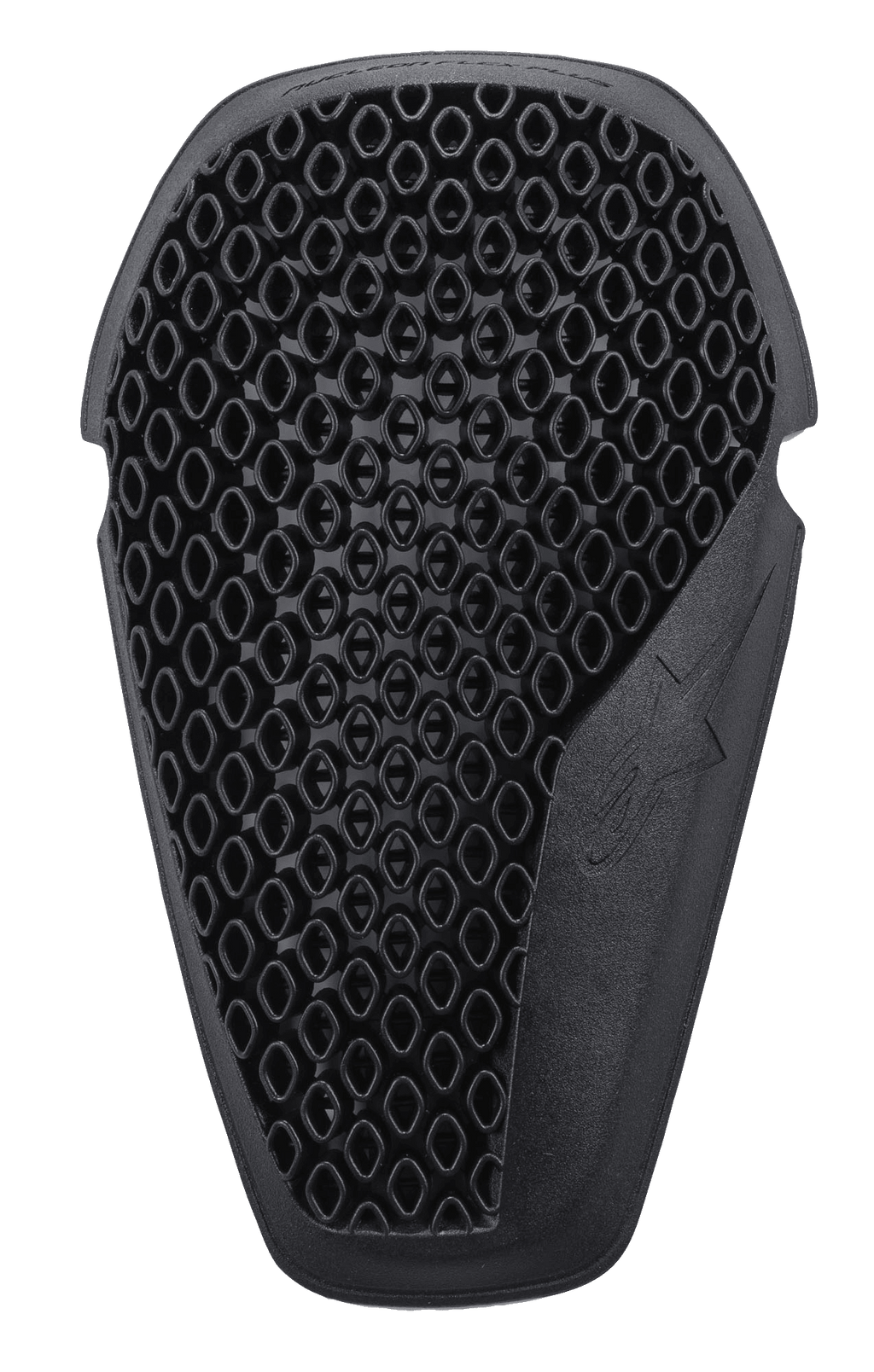 Alpinestars Nucleon Flex Plus knæbeskyttere, sort, motorcykelbeskyttelsesindsats med ventileret åben celle-honningkagestruktur, ergonomisk form med præget stjernelogo, fleksibelt lavprofildesign til stødabsorbering