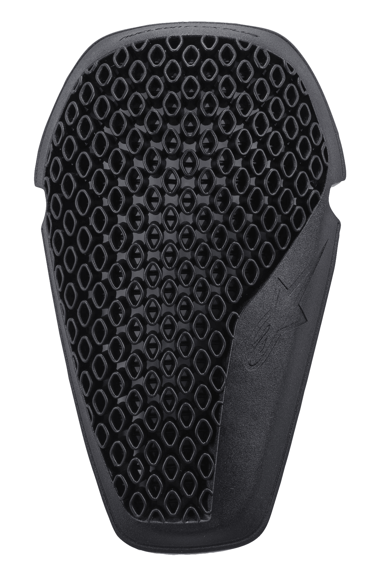 Alpinestars Nucleon Flex Plus knæbeskyttere, sort, motorcykelbeskyttelsesindsats med ventileret åben celle-honningkagestruktur, ergonomisk form med præget stjernelogo, fleksibelt lavprofildesign til stødabsorbering