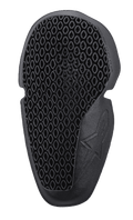Alpinestars Nucleon Flex Plus albubeskyttere, sort motorcykelbeskyttelsesindsats med åben cellestruktur i bikubemønster til ventilation, fleksibelt ergonomisk design med præget stjernelogo, CE Level 1-certificeret stødabsorberende udstyr