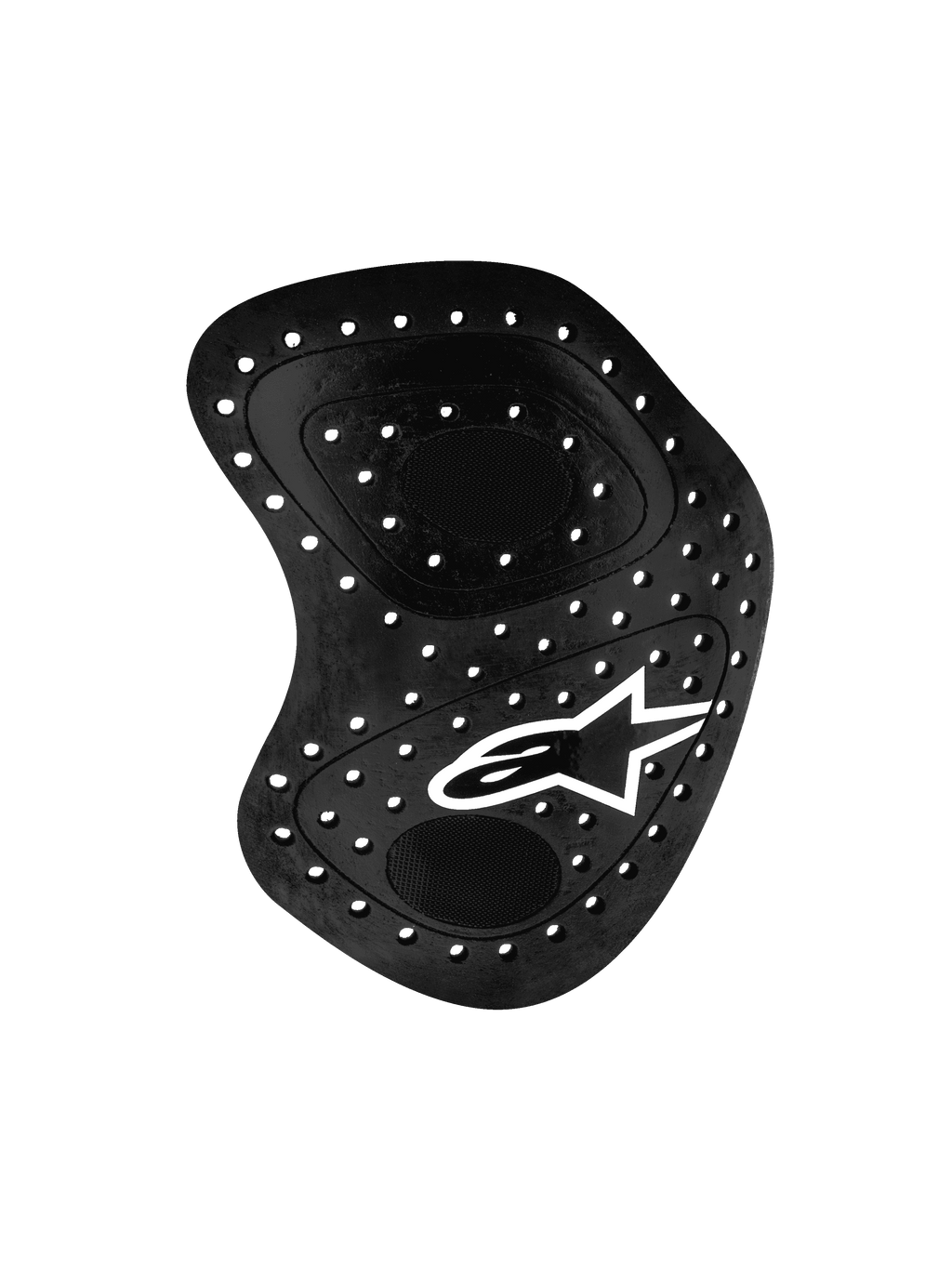 Alpinestars Nucleon Racing Kr-Hr hoftebeskytter, sort, motorcykel racing hoftebeskyttelse med ventilationshuller og hvidt stjernelogo, ergonomisk design med lagdelt konstruktion