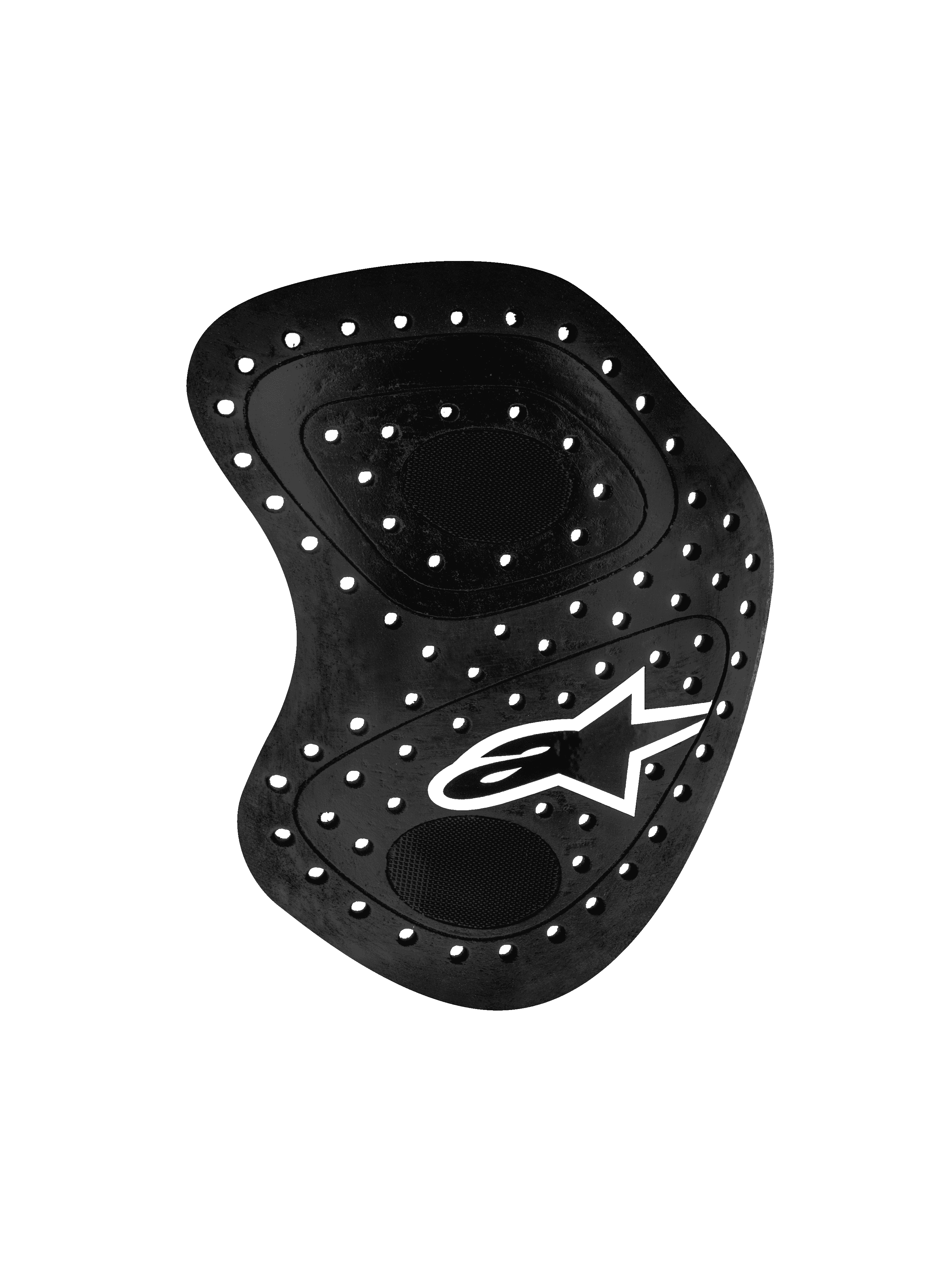 Alpinestars Nucleon Racing Kr-Hr Hip Protector, Black, motorcycle racing hip protection with ventilation holes and white star logo, ergonomic design with layered construction